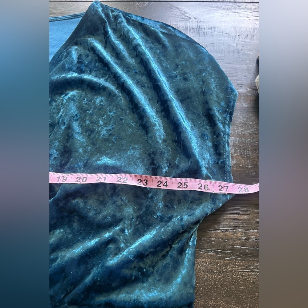 London Style Size 24W Crushed Velvet Faux Wrap Skirt Short Sleeve Mini Dress - Picture 5 of 8